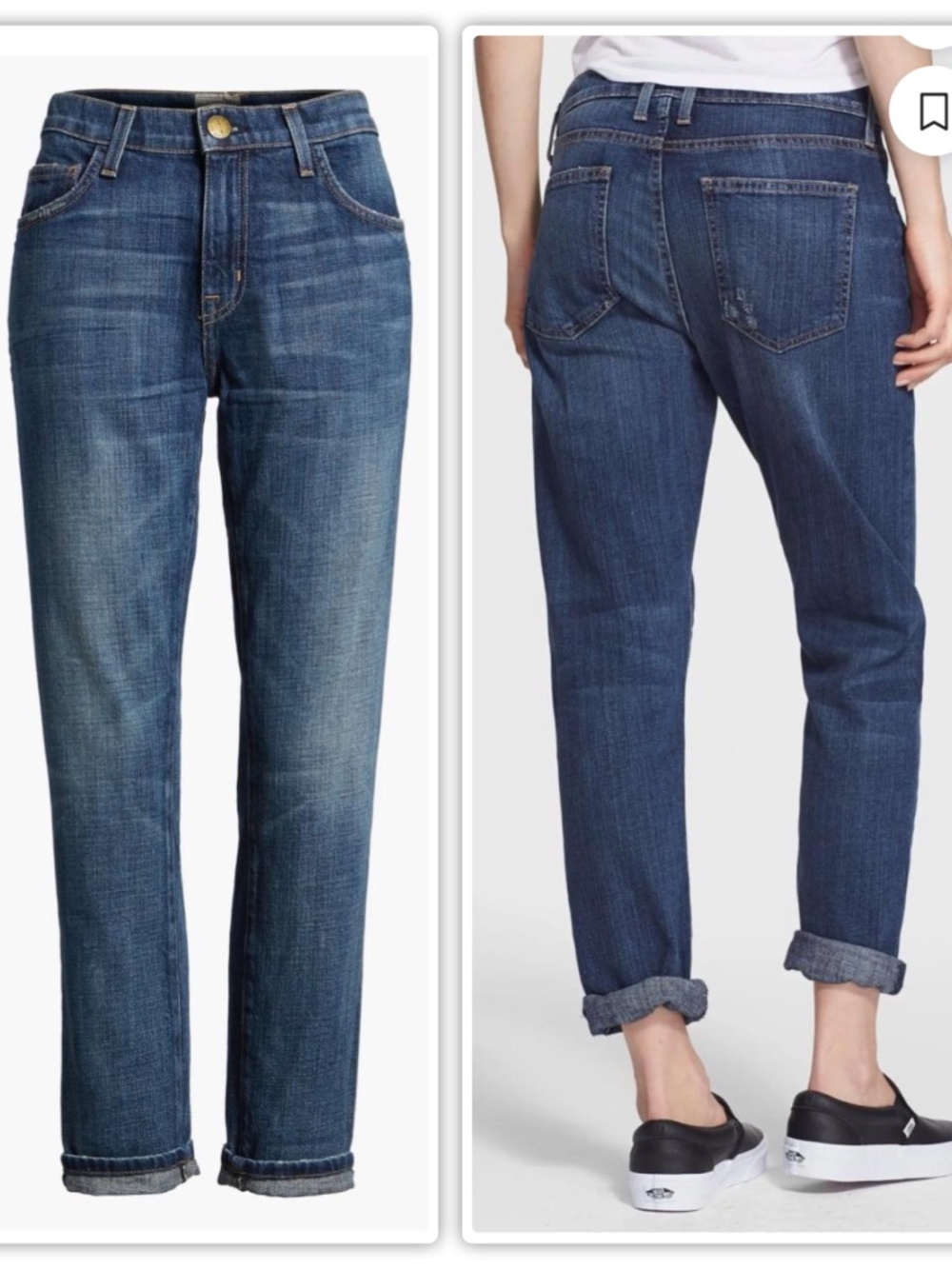 NEW Current/Elliot The Boyfriend Easton Dark Blue Selvedge Denim Jeans Womens 29